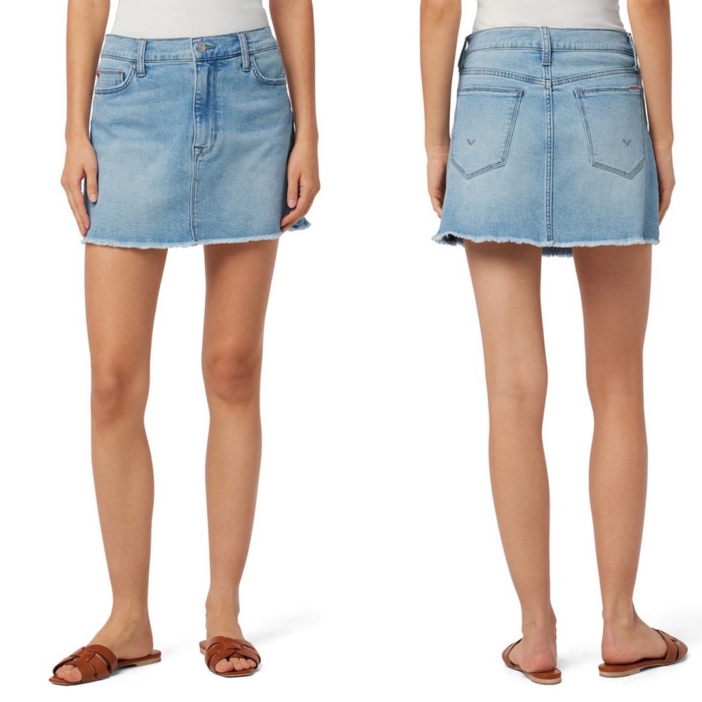 Hudson Vivid Fray Hem Denim Mini Skirt Prophecy Size 26 NWT